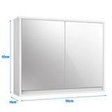 2-Door Wall-Mounted Bathroom Mirrored Medicine Cabinet