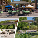 4.7 M Double-Sided Patio Umbrella with Hand-Crank System and Air Vents-Coffee