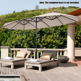 4.7 M Double-Sided Patio Umbrella with Hand-Crank System and Air Vents-Beige