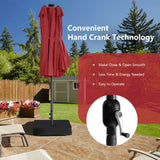 450cm Double-Sided Patio Umbrella with Solar Lights -Wine