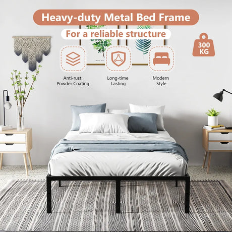 Double Size Heavy Duty Metal Platform Bed Frame