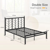Full Size Platform Bed with Headboard and Metal Frame-Full Size