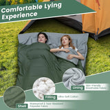 Double Sleeping Bag Extra Large Waterproof with Carrying Bag-Green