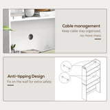 HOMCOM Foldable Desktop, Computer Desk with Storage Shelves, 80 x 69 x 155 cm, White