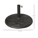 Outsunny 19KG Resin Umbrella Base Garden Parasol Base Stand Round Sun Shade Holder Suitable For Pole Between 38mm to 48mm