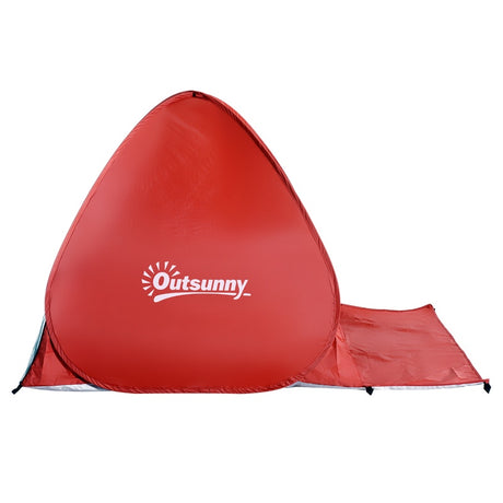 Outsunny Pop-up Portable Beach Tent-Red