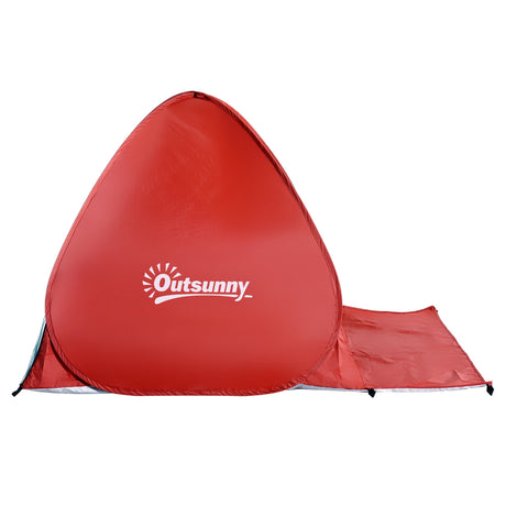 Outsunny Pop-up Portable Beach Tent-Red