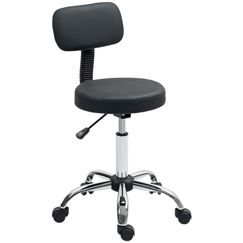 HOMCOM 360° Swivel Seat Salon Stool - Black