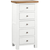 5 Drawer Tall Chest (DPT002 - WHITE)