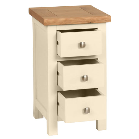 Compact 3 Drawer Bedside (DPT009 - IVORY)