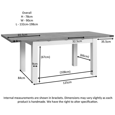 Medium Extending Dining Table (DPT094 - IVORY)