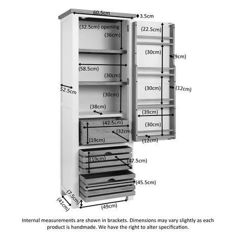 Single Larder Cupboard (DPT137 - MOON GREY)