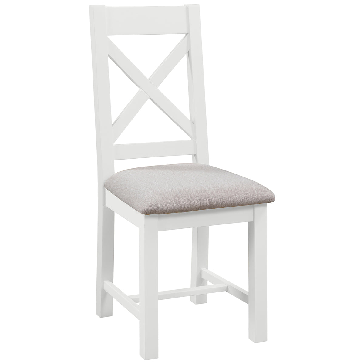 Cross Back Chair With Fabric Seat (DPT150 - WHITE)