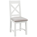 Cross Back Chair With Fabric Seat (DPT150 - WHITE)