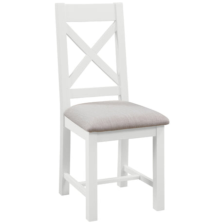 Cross Back Chair With Fabric Seat (DPT150 - WHITE)