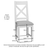 Cross Back Chair With Fabric Seat (DPT150 - IVORY)
