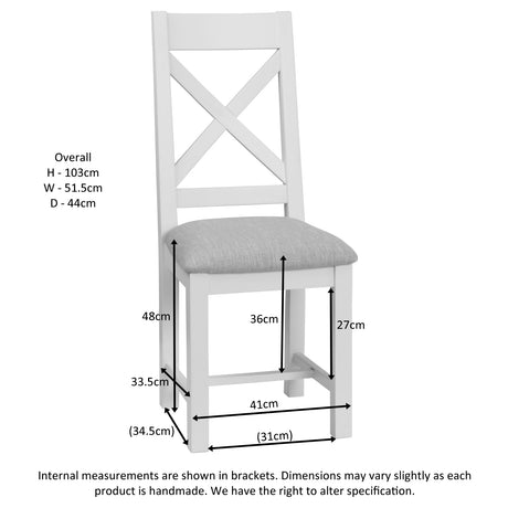 Cross Back Chair With Fabric Seat (DPT150 - IVORY)