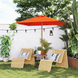 Outsunny 2m Tilting Wooden Pole Parasol - Orange