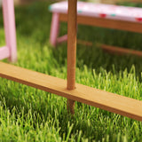AIYAPLAY Kids Picnic Table Set with Removable & Foldable Umbrella, Cushions, Storage Boxes, Flamingo Theme, Pink