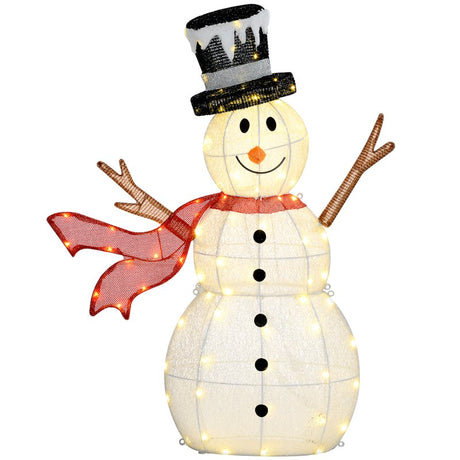 Outsunny 3ft 78 LED Light Outdoor Snowman Decoration, with Accessories