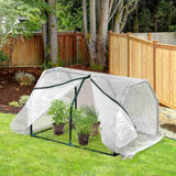 Outsunny Mini  Greenhouse Grow House PVC Cover Steel Frame White 99L x 71W x 60H cm