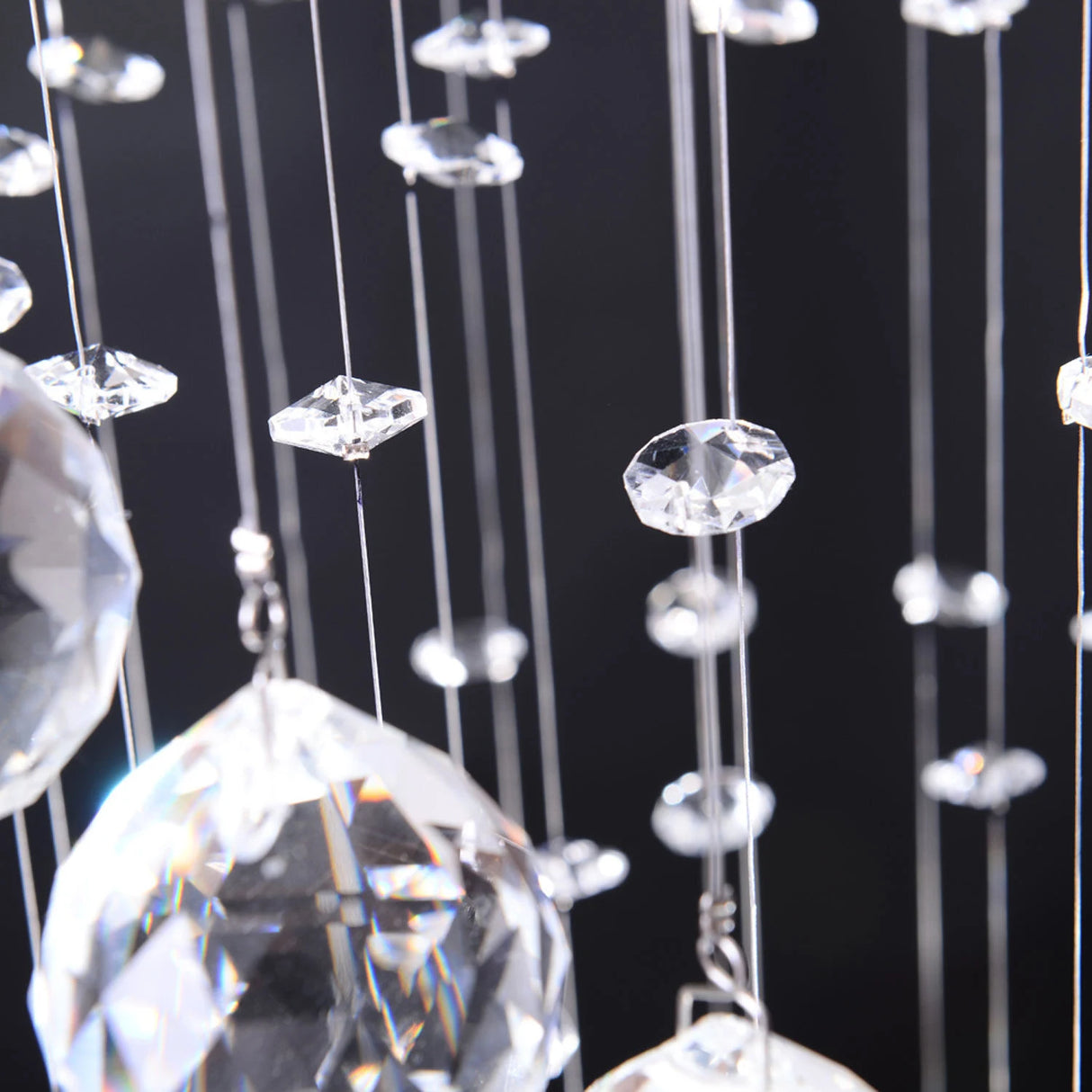 HOMCOM Modern Crystal Chandelier Ceiling Light Pendant Lamp Chrome Finish Glass Droplets New, 30 x 120cm