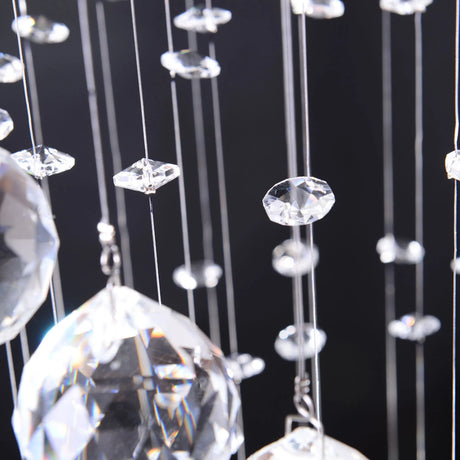 HOMCOM Modern Crystal Chandelier Ceiling Light Pendant Lamp Chrome Finish Glass Droplets New, 30 x 120cm