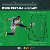 HOMCOM Foldable Football Rebounder Net, with Adjustable Angles - Black