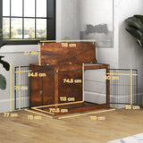 PawHut 46.46'' Dog Crate Furniture with Openable Top, Two Lockable Doors, for Extra Large Dogs, Rustic Brown