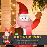 HOMCOM 4ft Inflatable Christmas Santa Claus Gift with LED Xmas Décor Holiday Outdoor Yard Decoration