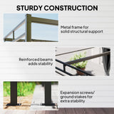 Outsunny 3 x 3 m Pergola with Retractable Roof Canopy and Curtains, UPF30+ Metal Frame Garden Pergola Gazebo Sun Shade, Dark Grey