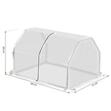 Outsunny Mini  Greenhouse Grow House PVC Cover Steel Frame White 99L x 71W x 60H cm