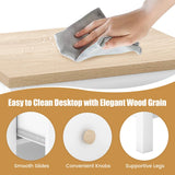 2-Drawer Nightstand with Rubber Wood Legs-White