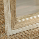 HOMCOM 162.6 cm Two-Tone Full Length Mirror - White/Oak-Tone