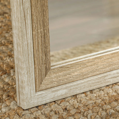 HOMCOM 162.6 cm Two-Tone Full Length Mirror - White/Oak-Tone