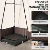 Outsunny Raised Bed for Garden, Raised Garden Bed Planter Box with Trellis, Self Watering, Drainage Holes and Plugs