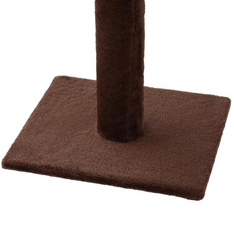 PawHut Floor to Ceiling Cat Tree Height Adjustable 230-260cm, 5-Tier Cat Tower with Scratching Post, Hammock, Perches, Climbing Activity Centre for Indoor Kittens, Brown