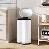 HOMCOM 30 L Modern Curved Kitchen Bin - White