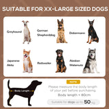 PawHut Raised Dog Bed Waterproof Elevated Pet Cot with Breathable Mesh UV Protection Canopy Brown, for XL Dogs, 122 x 92 x 108cm