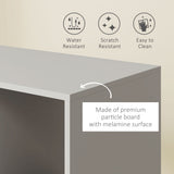 HOMCOM Open Wardrobe on Wheels, Bedroom Wardrobe with Clothes Hanging Rail, 3 Storage Shelves, Mobile Garment Rack for Cloakroom, Hallway, Grey