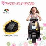 AIYAPLAY 6V Ride on Motorbike, Kids Electric Motorbike w/ Headlights, Music, Training Wheels, for Ages 18-36 Months, Black