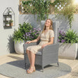 Outsunny 105-150 Reclining Rattan Chair - Light Grey