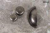 Old English Lincoln Solid Brass Victorian Knob 32mm on Concealed Fix - Distressed Silver - Each