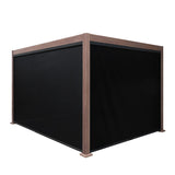 Wood Effect Aluminium Pergola With Blinds - 4m x 3m