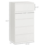 HOMCOM Chest of Drawers, 5 Drawers Storage Cabinet Floor Tower Cupboard for Bedroom Living Room, White