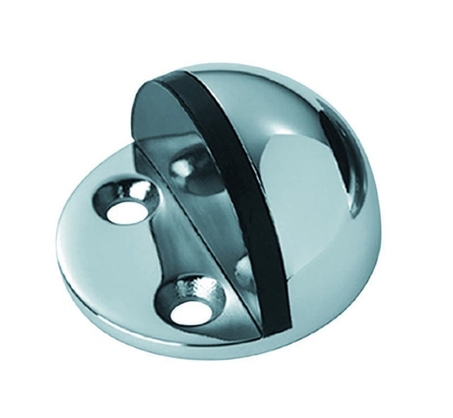 24 X 44MM - FLOOR MOUNTED SHIELDED DOORSTOP - BRIGHT STAINLESS STEEL - EACH