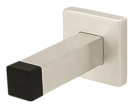 85 X 19MM - WALL MOUNTED SQUARE DOORSTOP ON ROSE - CONCEALED FIX - SATIN STAINLESS STEEL - 52 X 8 - EACH