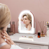 HOMCOM LED Vanity Mirror with Lights, 33 x 44.5cm Lighted Makeup Mirror with 3 Colour, 360° Rotation, Touch Screen, for Bedroom and Dressing Room, White