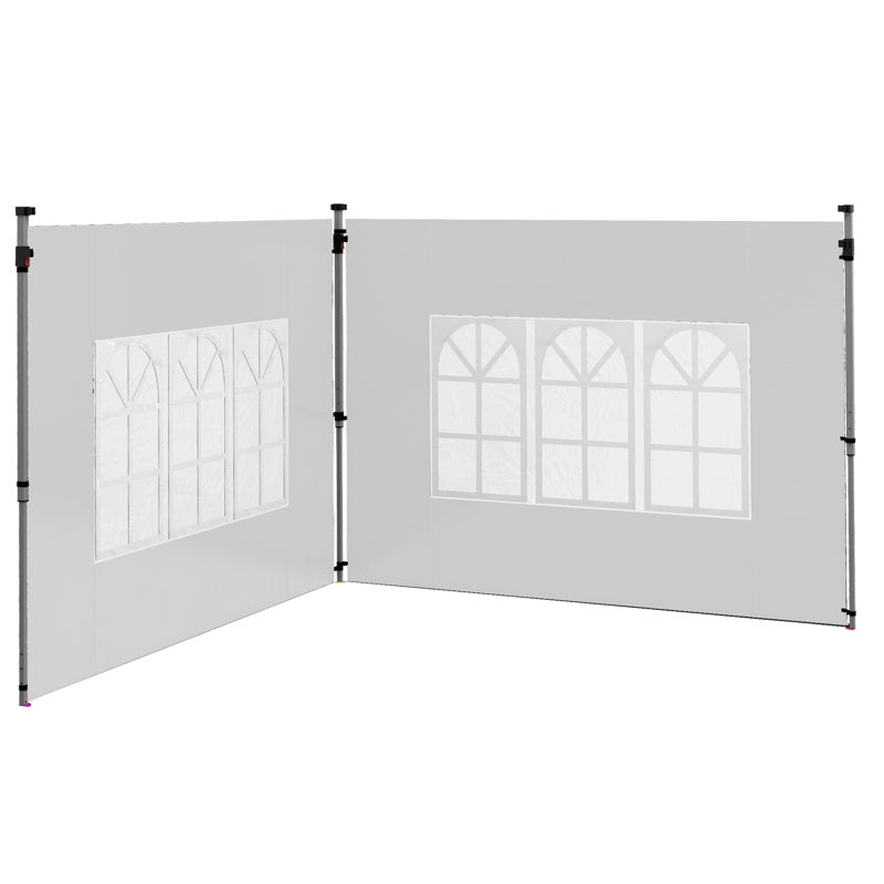 Outsunny Gazebo Side Panels, Sides Replacement with Window for 3x3(m) or 3x4m Pop Up Gazebo, 2 Pack, White