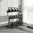 SPORTNOW 3-Tier Adjustable Dumbbell Rack, Heavy-Duty Weight Rack for Dumbbells, Kettlebells and Multiple Balls, Space-Saving Weight Storage Stand for Home Gym, 200 KG Capacity